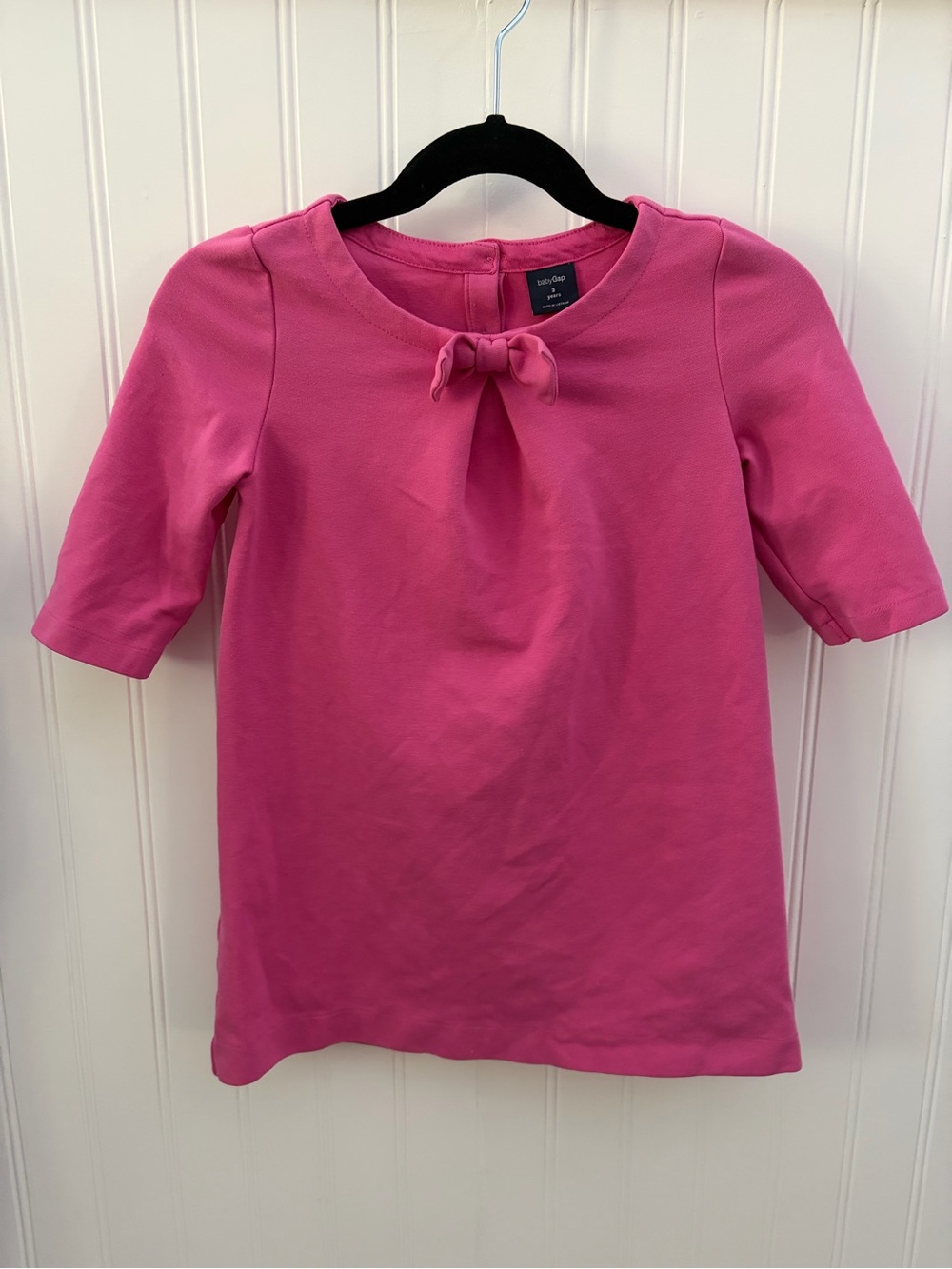 Baby Gap Girls Pink Bow Neck Dress